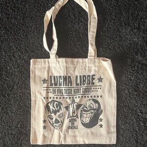 New Lucha Libre off white tote bag. Sz. 13.5x13.5in